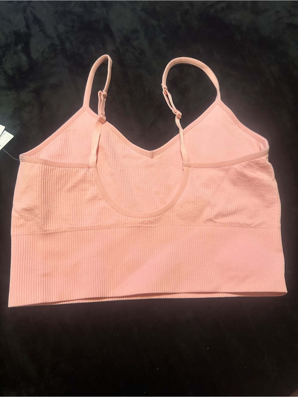 ZELLA Seamless Ribbed Pink Bralette with Adjustable Straps New w/Tag  LARGE
